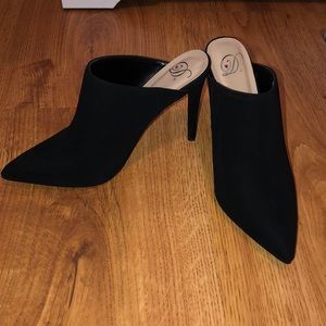 Black slip on heels